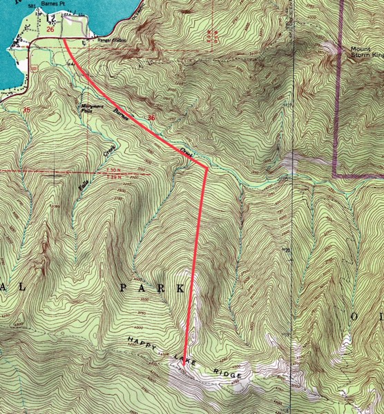 Happy Lake Ridge Topo Map