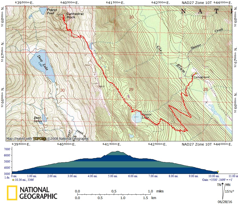Cathedral Rock/Southwest Face Route Map