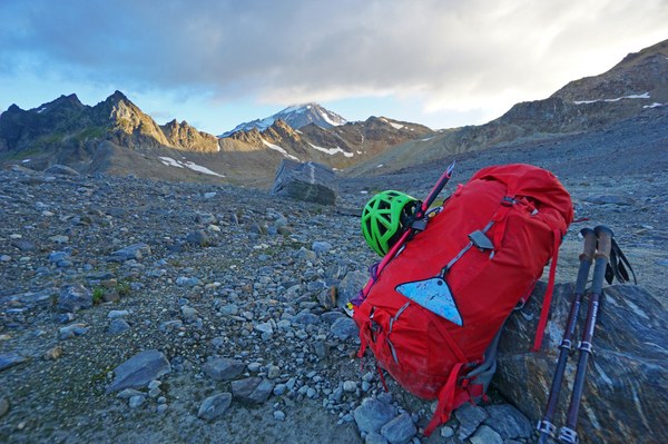 Glacier Peak with backpack