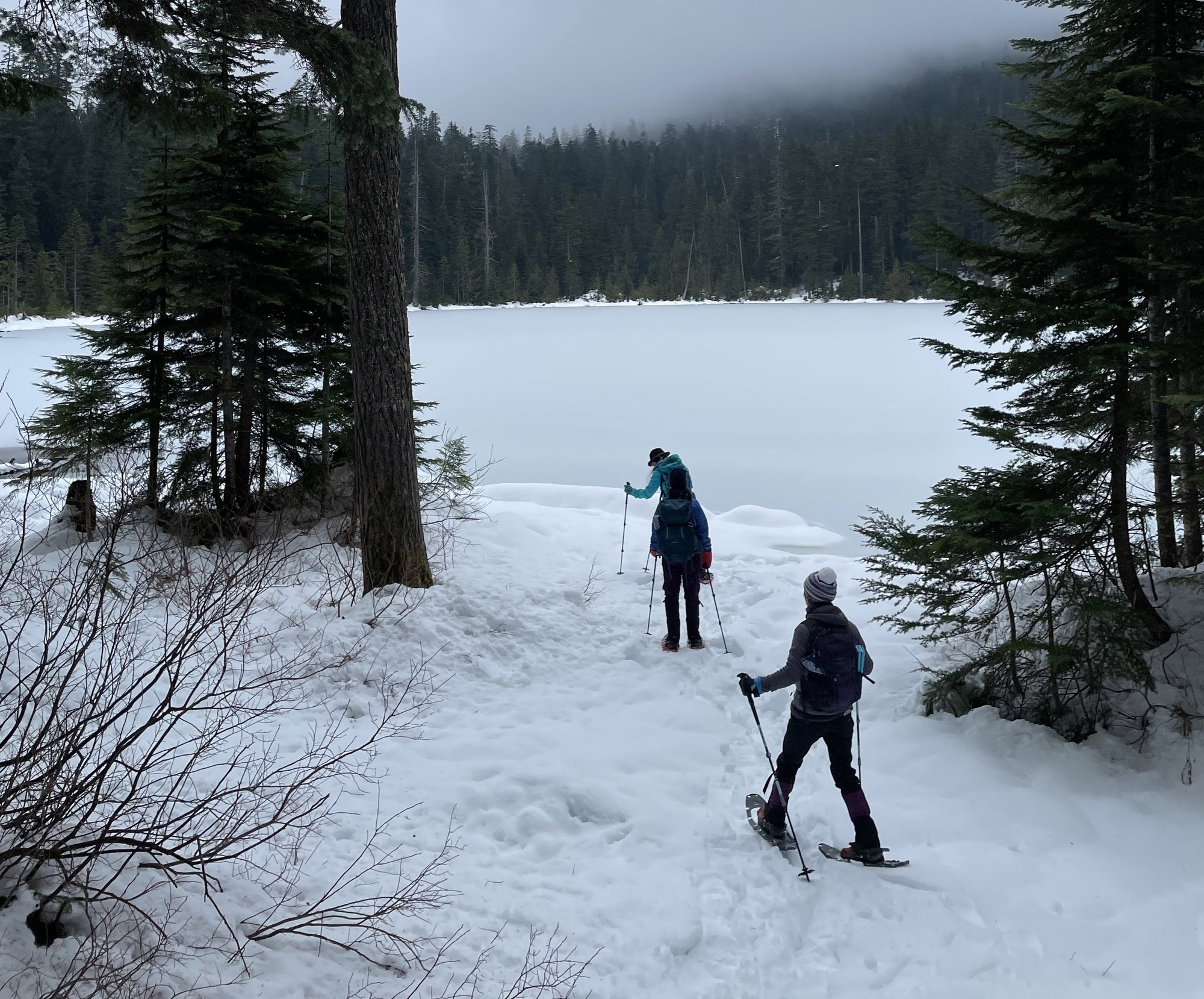 Lodge Lake with Snowshowers (landsacape)
