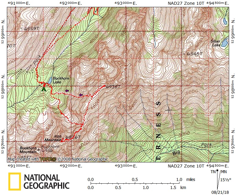 Topo Map of Iron Mountain & Mount Worthington