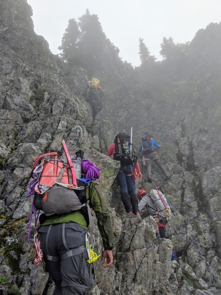 4th class gully that crosses the south ridge of The Castle.  PC: Dennis Kiilerich