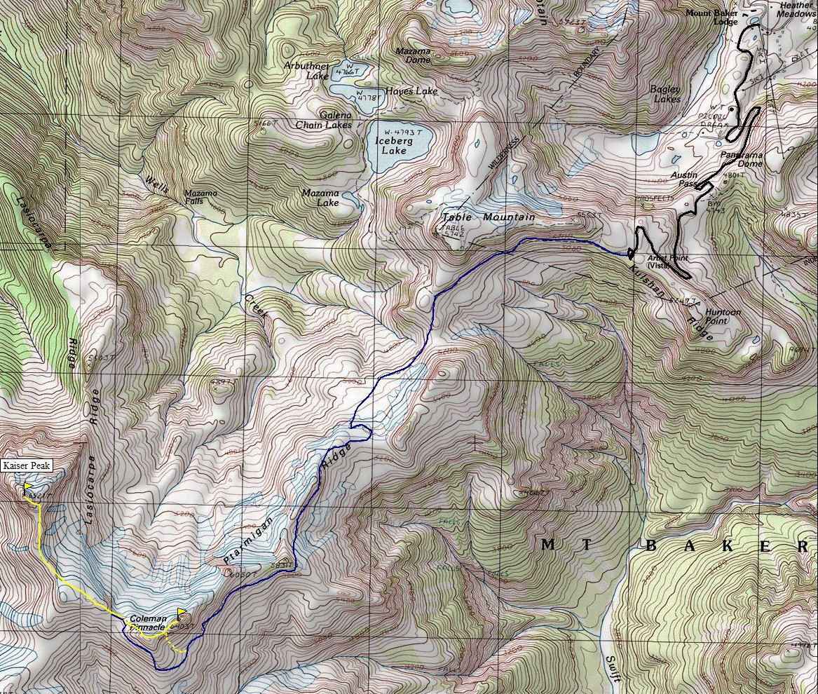 Coleman Pinnacle Route Map