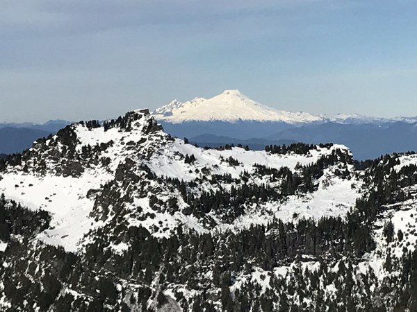 Snowcapped volcano in the distance