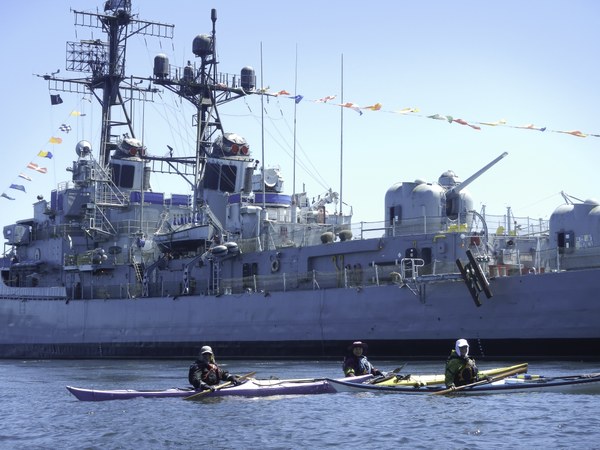 Three Kayaks and a Battleship