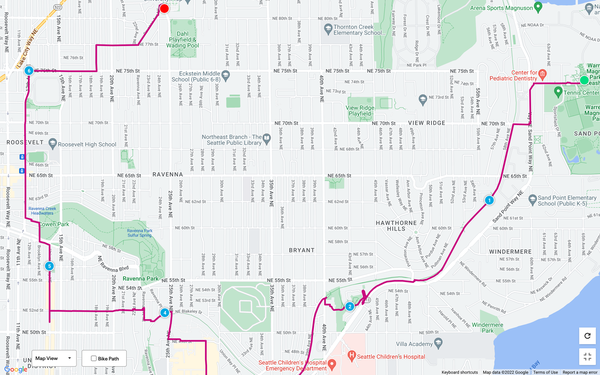 Route Map of Seattle's P-Patches: Wedgewood to Magnuson Park