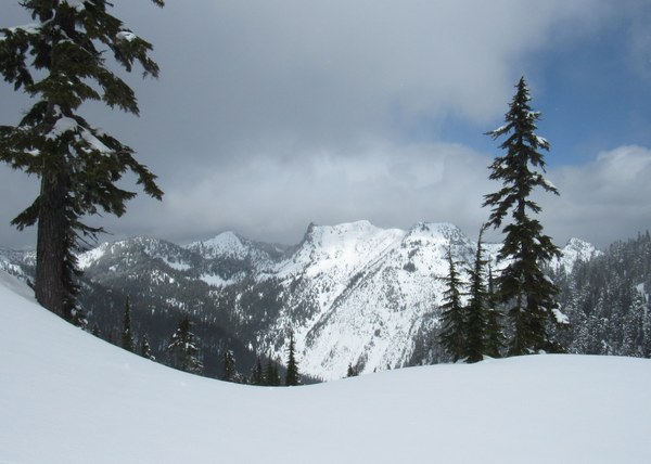 view of snowy peaks
