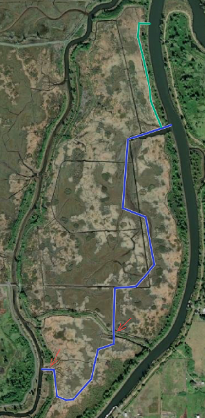 Spencer Island Route Satellite Image