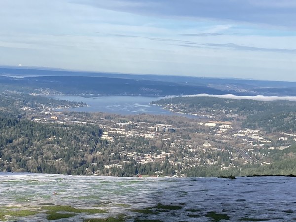 A view of Lake Sammamish and surrounding area.
