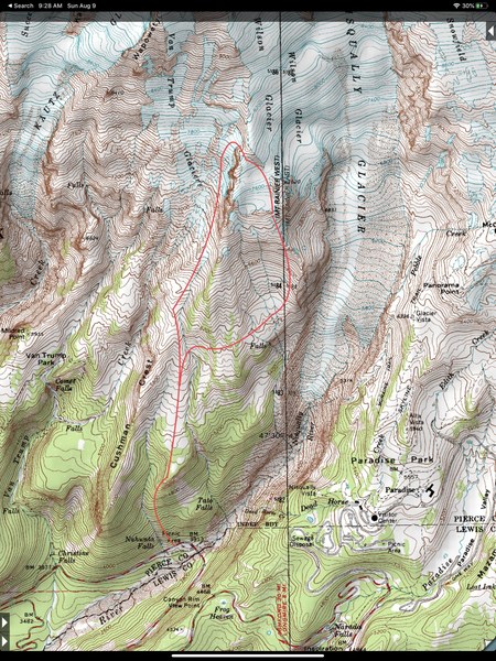 Topo Map: Cushman Crest—Wilson Cleaver Traverse Route