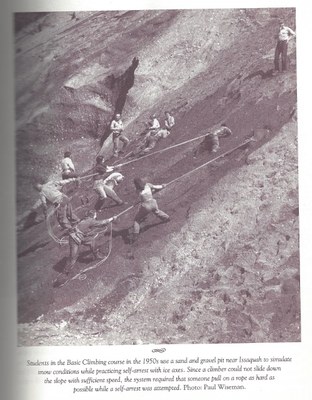 1950s Mountaineers self arrest on sand
