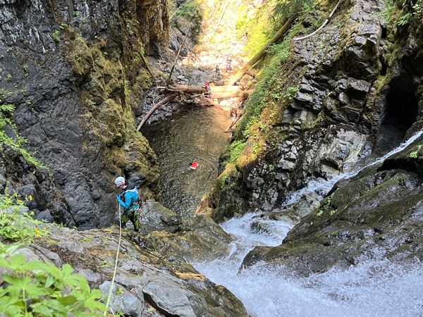 A Mountaineer rappels down Dark Creek’s beautiful basalt..jpeg