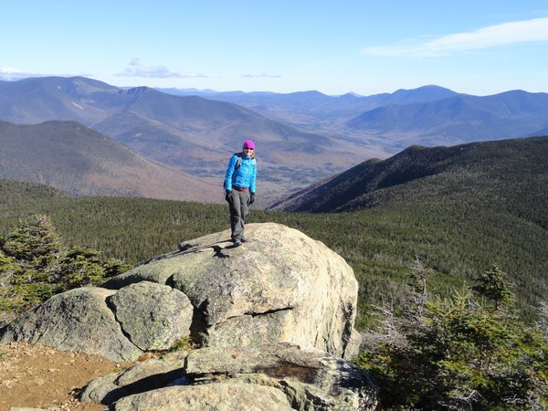 Craig's wife Heather on Mount Flume in the Pemigewasset Wilderness, NH, largest wilderness area in New England - Craig Romano.JPG