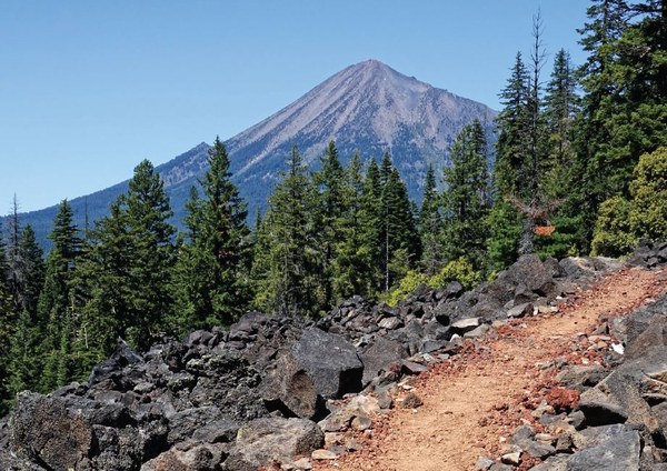 PCT OR - Mount McLoughlin from lava beds around Brown Mountain.JPG