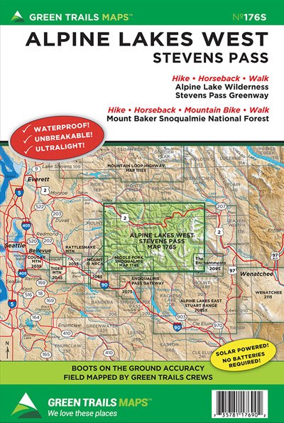Alpine Lakes West Stevens Pass, WA No. 176S: Green Trails Maps