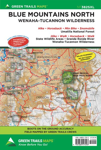 Blue Mountains North, OR No. 382SXL: Green Trails Maps
