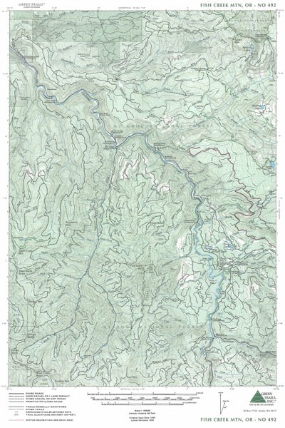 Fish Creek Mountain, OR No. 492: Green Trails Maps