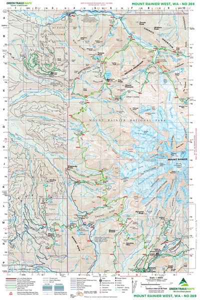 Mount Rainier West, WA No. 269: Green Trails Maps