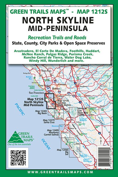 North Skyline * Mid-Peninsula, CA No. 1212S: Green Trails Maps