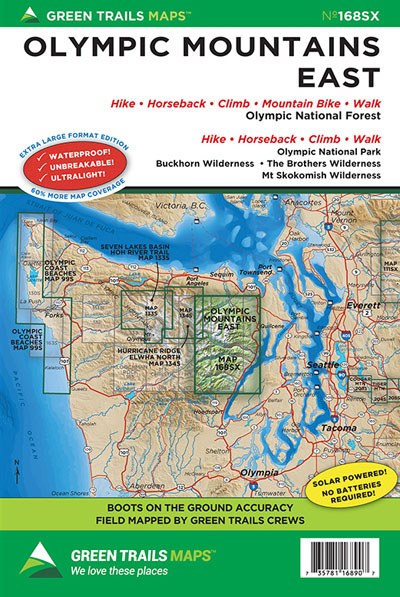Olympic Mountains East, WA No. 168SX: Green Trails Maps