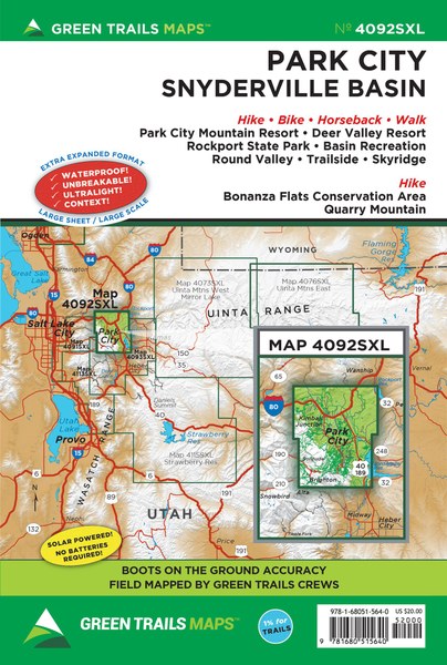 Park City, UT No. 4092SXL: Green Trails Maps