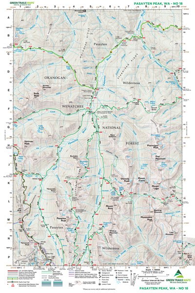 Pasayten Peak, WA No. 18: Green Trails Maps