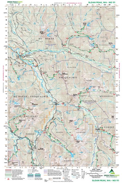 Sloan Peak, WA No. 111: Green Trails Maps