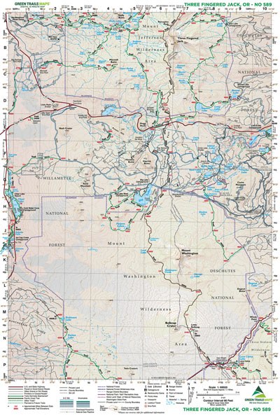 Three Fingered Jack, OR No. 589: Green Trails Maps