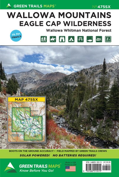 Wallowa Mountains/Eagle Cap Wilderness, OR No. G475SX: Green Trails Maps
