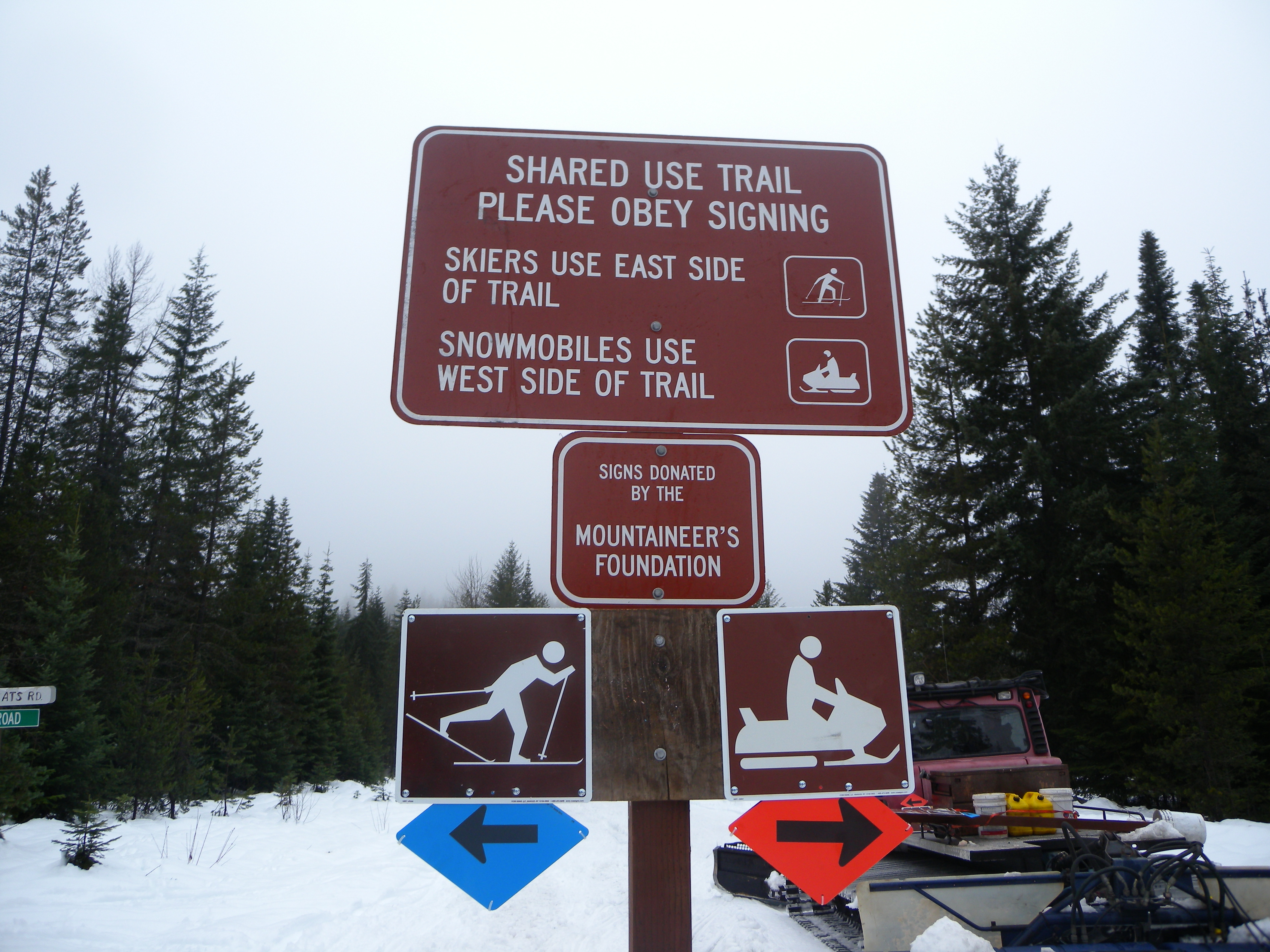 Shared use of trail sign