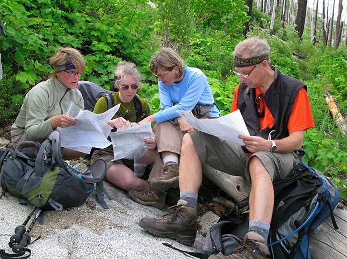 Group looking at Map