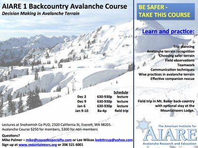 Avalanche AIARE 1   - Everett - 2015