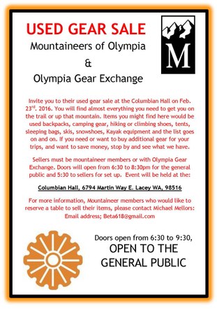 Olympia Mountaineers Used Gear Sale