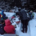 Seattle Pathfinders Snow Cave Building - Paradise Area (winter)