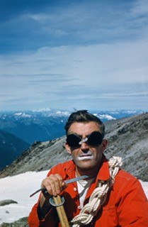 John Hansen in early era mountaineering garb